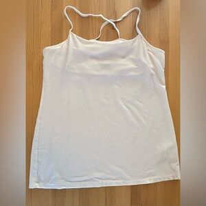 Eileen Fisher White Knit Slip Dress Medium Strappy Stretch Tank Top Layer